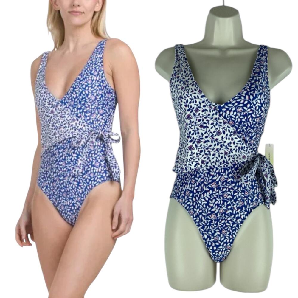 Summersalt The Perfect Wrap One Piece Swimsuit Floral Print Size 4